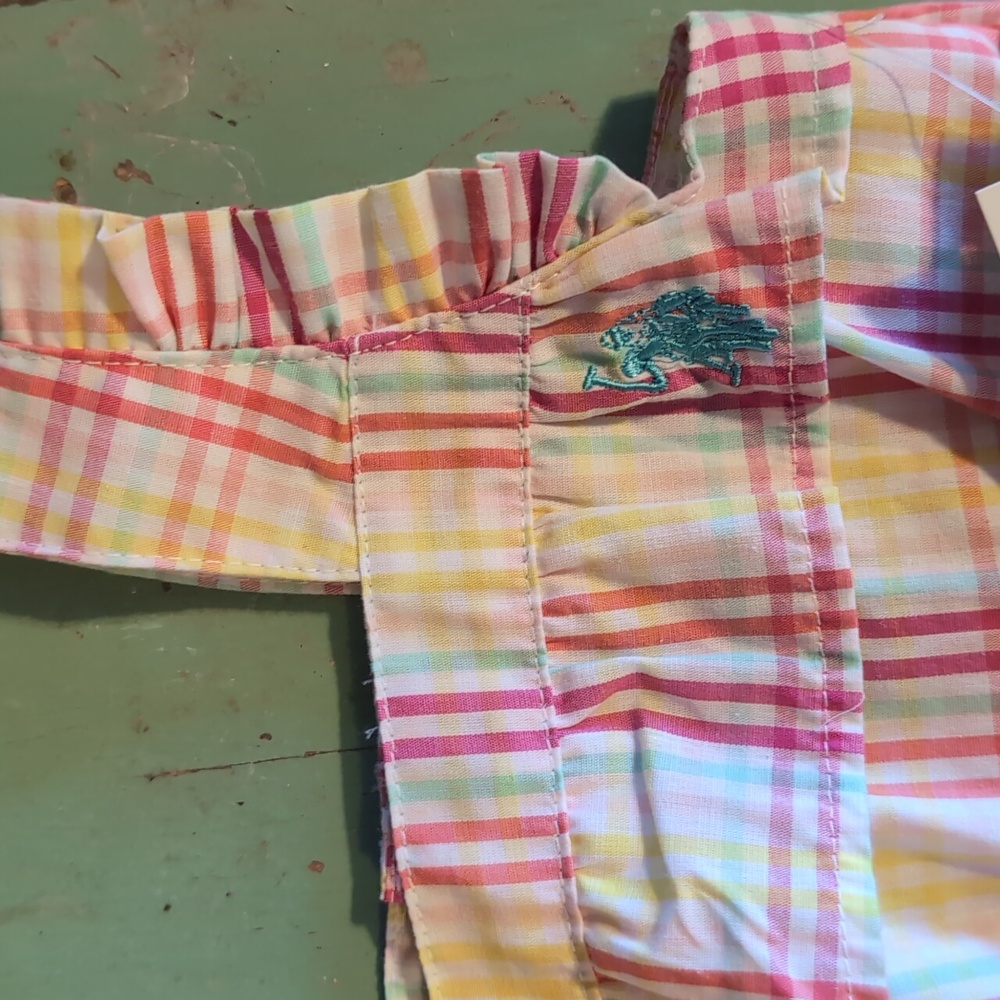U.S. Polo Assn. Girls Colorful Plaid Romper - Picture 5 of 6